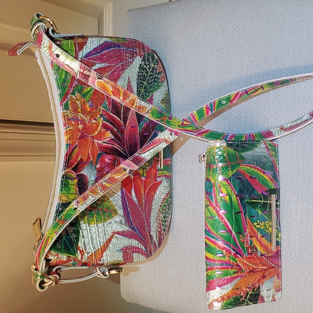 Brahmin Utopia Shayna Melbourne Genuine Leather Bag with Matching Wallet